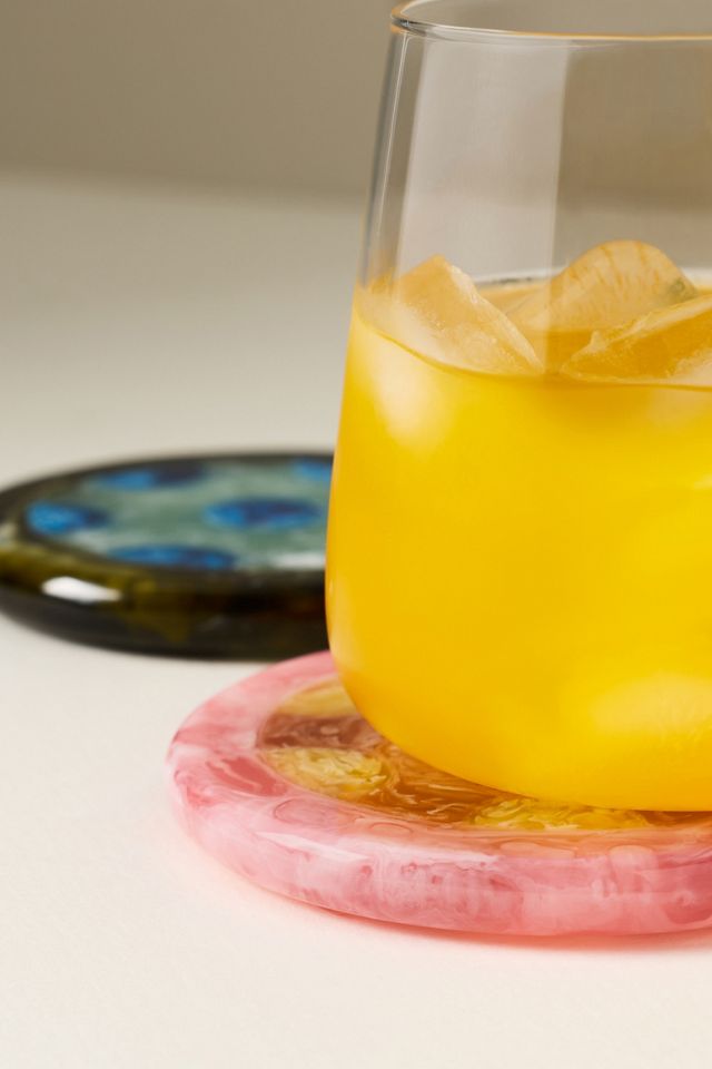 Patterened Resin Coasters, Set of 2 #2