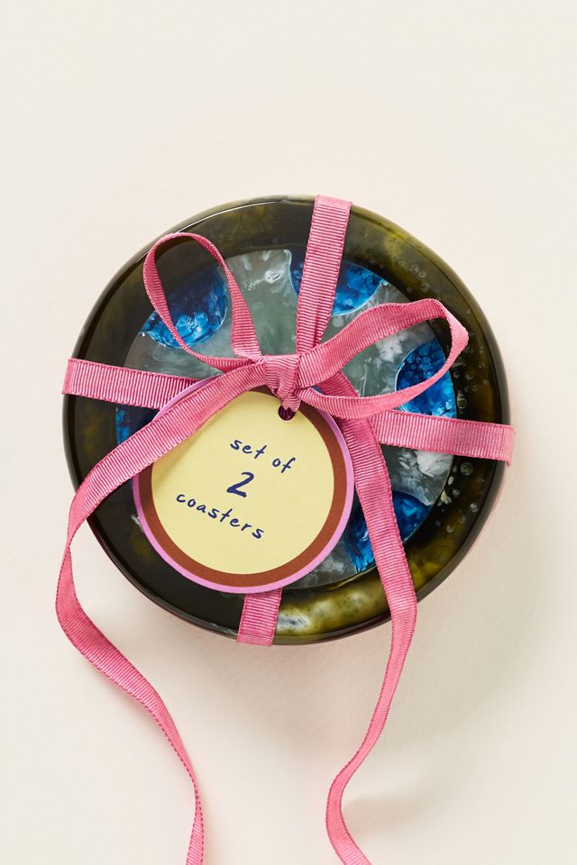 Patterened Resin Coasters, Set of 2 #3