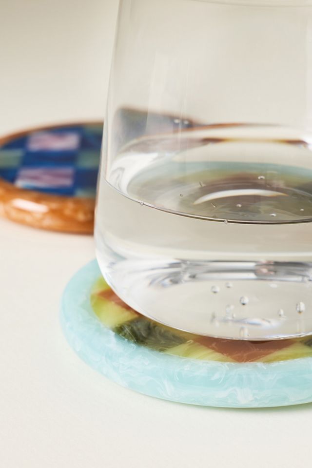 Patterened Resin Coasters, Set of 2 #1