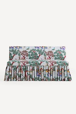 Layla Banquette Bench Printed Ruffle Slipcover