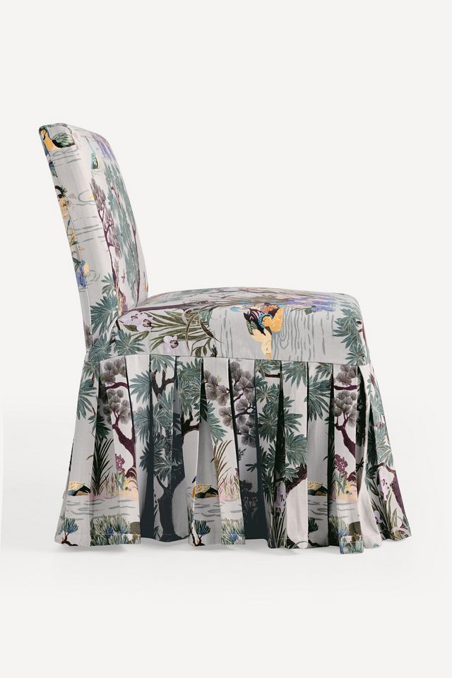 Layla Banquette Chair Printed Ruffle Slipcover #2