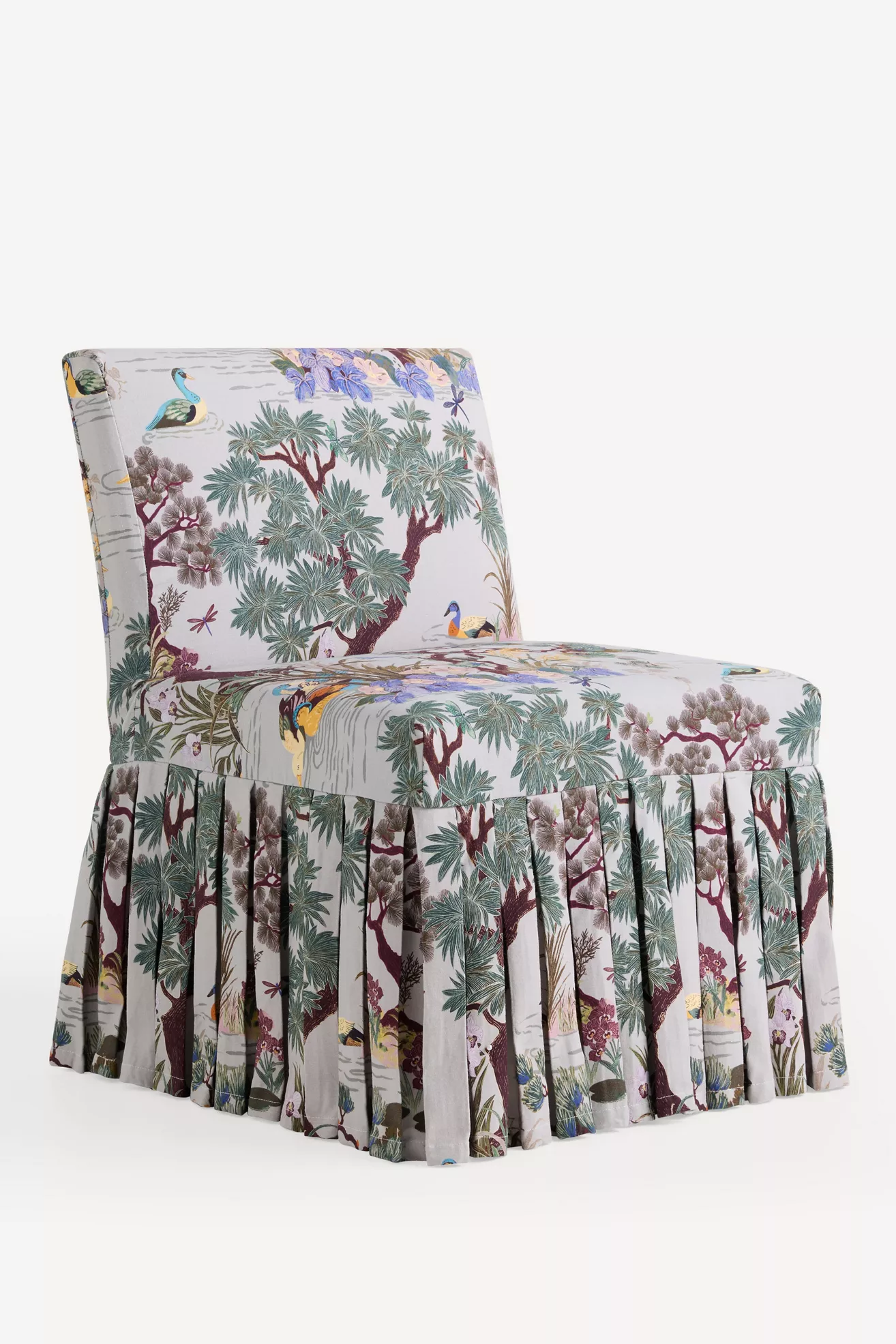 Layla Banquette Chair Printed Ruffle Slipcover