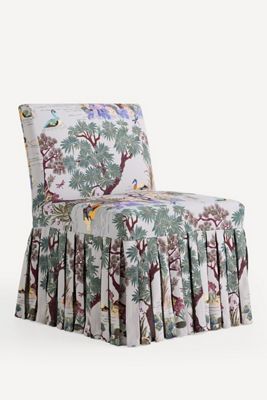 Layla Banquette Chair Printed Ruffle Slipcover