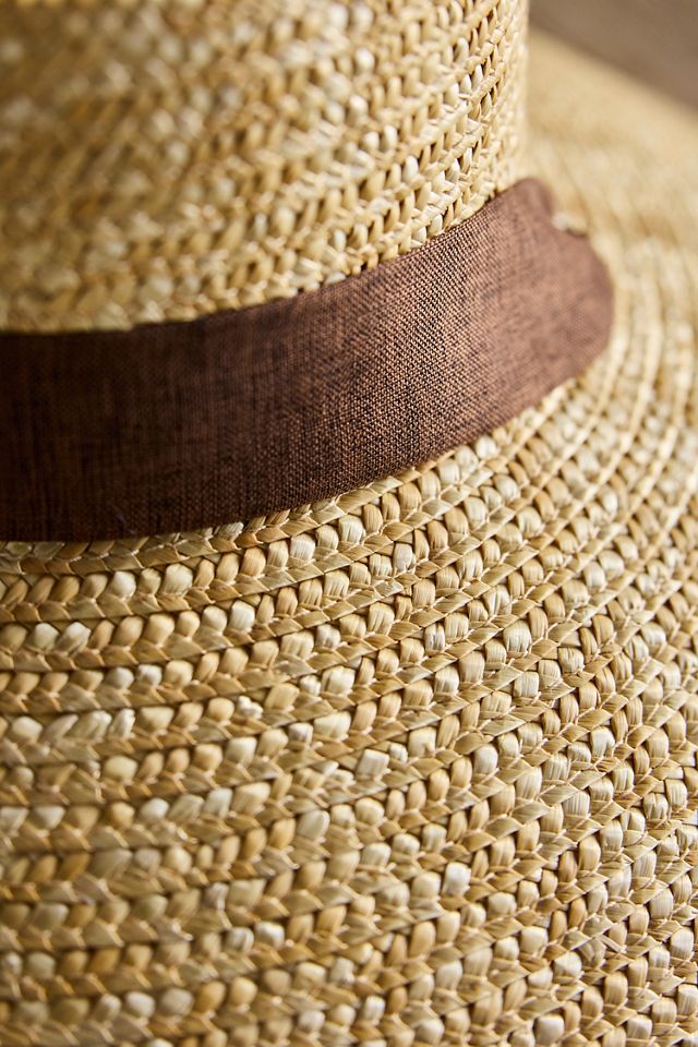 Linen Scarf Wide Brim Straw Hat | Terrain