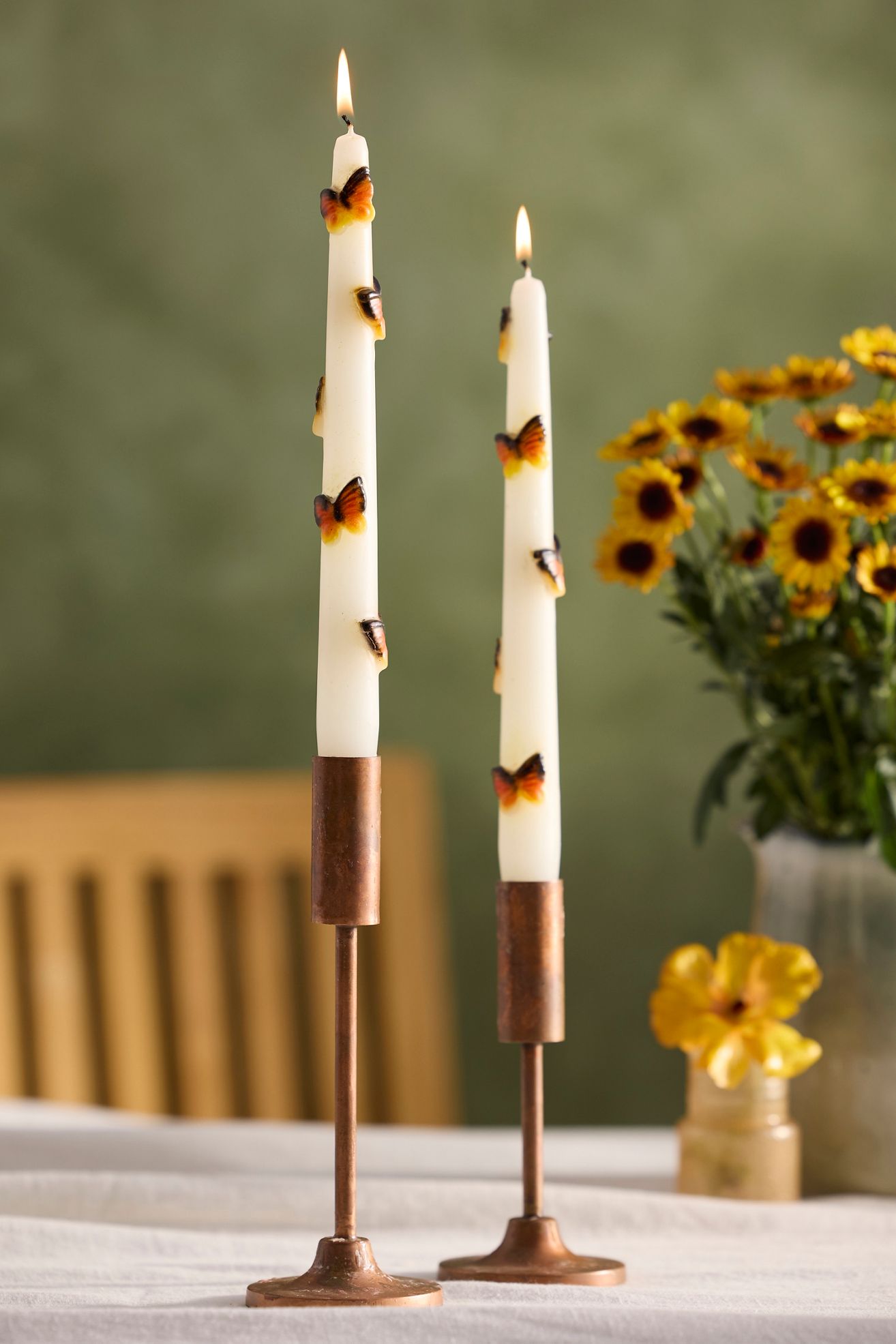 Pollinator Taper Candles, Set of 2 - Monarch, One Size