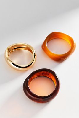 Resin Bangle Bracelets, Set of 3