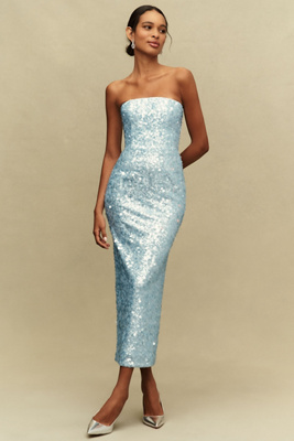 Leslie Strapless Sequin Maxi Dress
