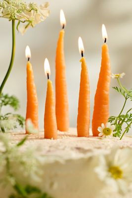 Happy Organics Carrot Beeswax Candles, Set of 5