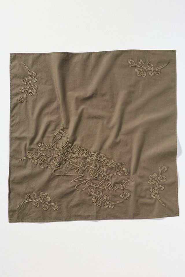 Damson Madder 100% Cotton Embroidered Hair Scarf #1