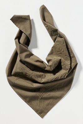 Damson Madder 100% Cotton Embroidered Hair Scarf