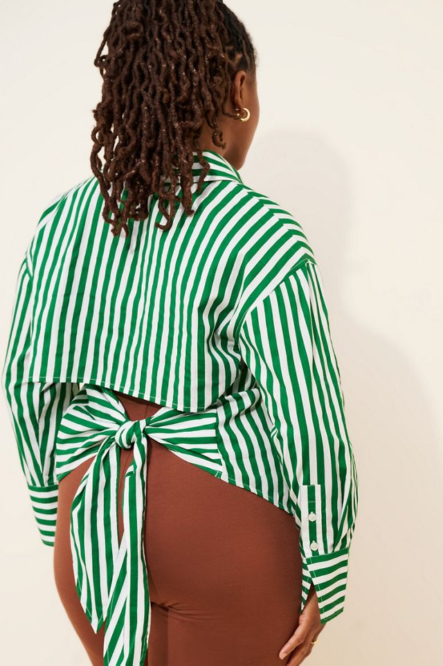 Eloquii Striped Open Back Top #1