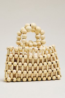 Wood Bead Top-Handle Mini Satchel