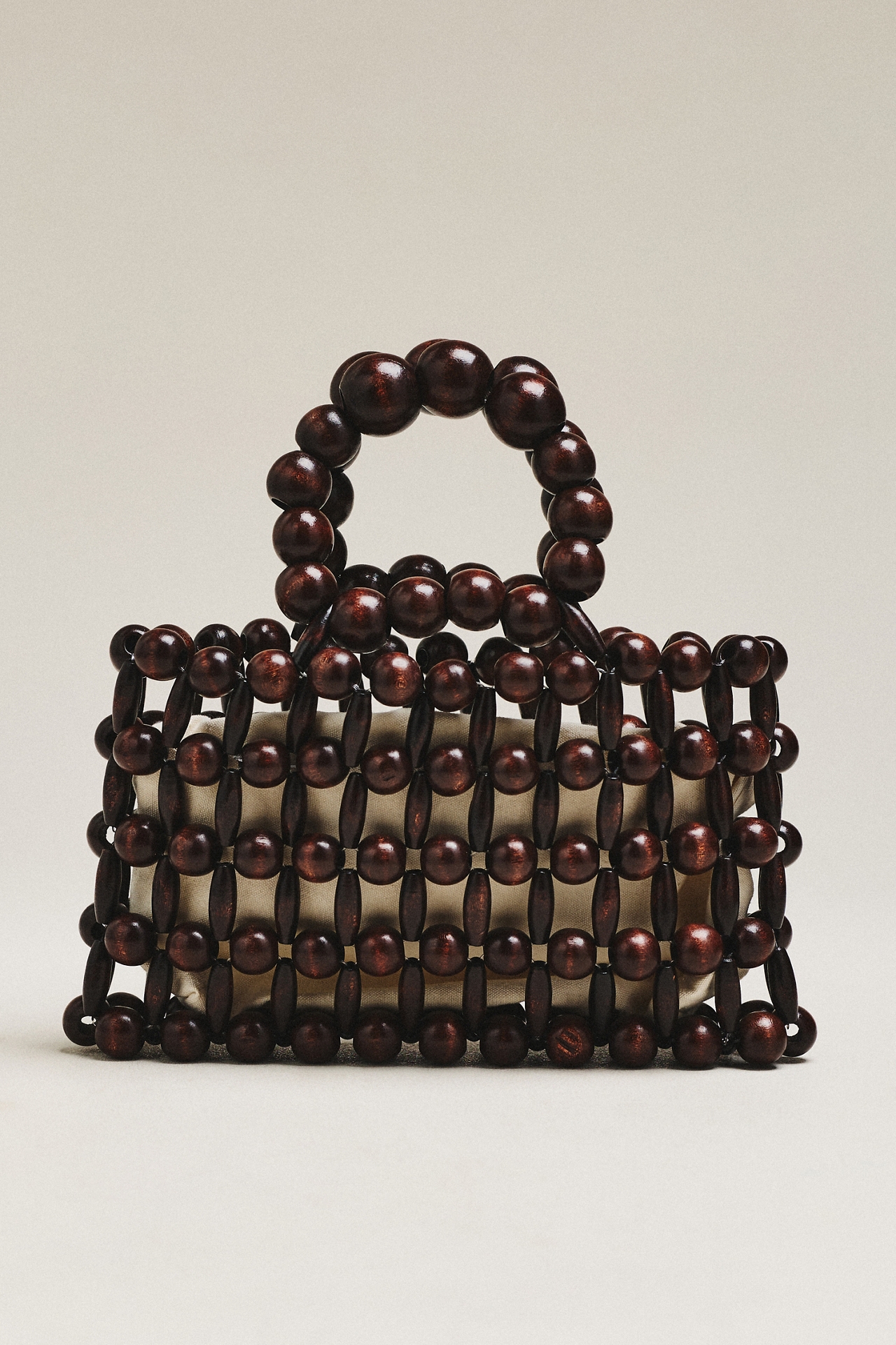 Wood Bead Top-Handle Mini Satchel