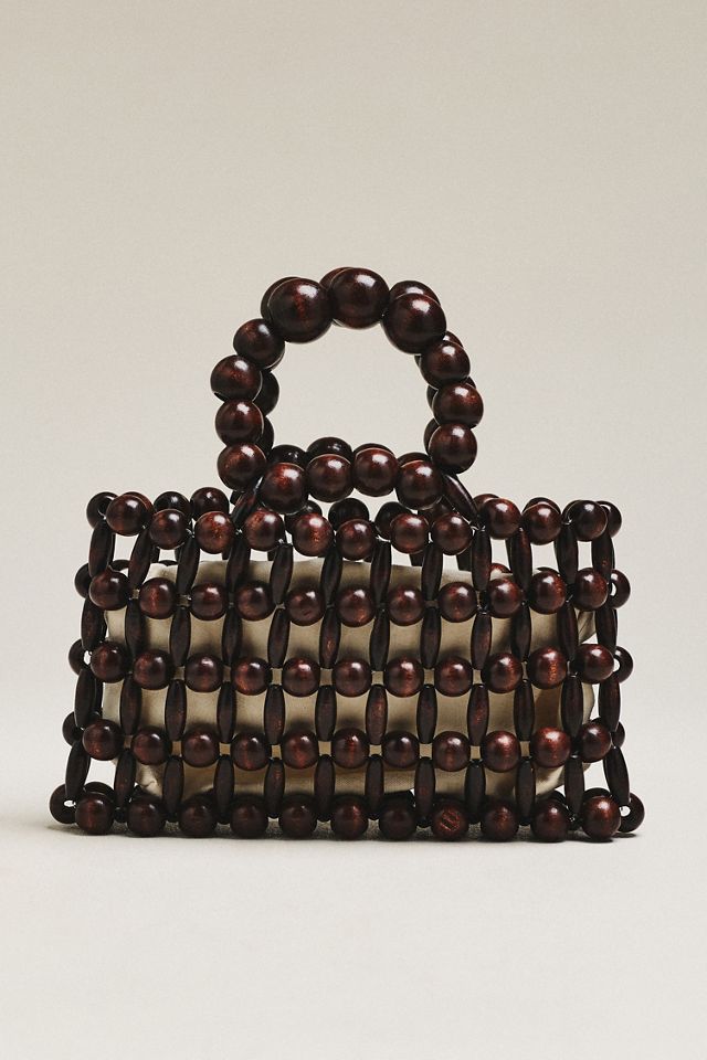 Wood Bead Top-Handle Mini Satchel #3