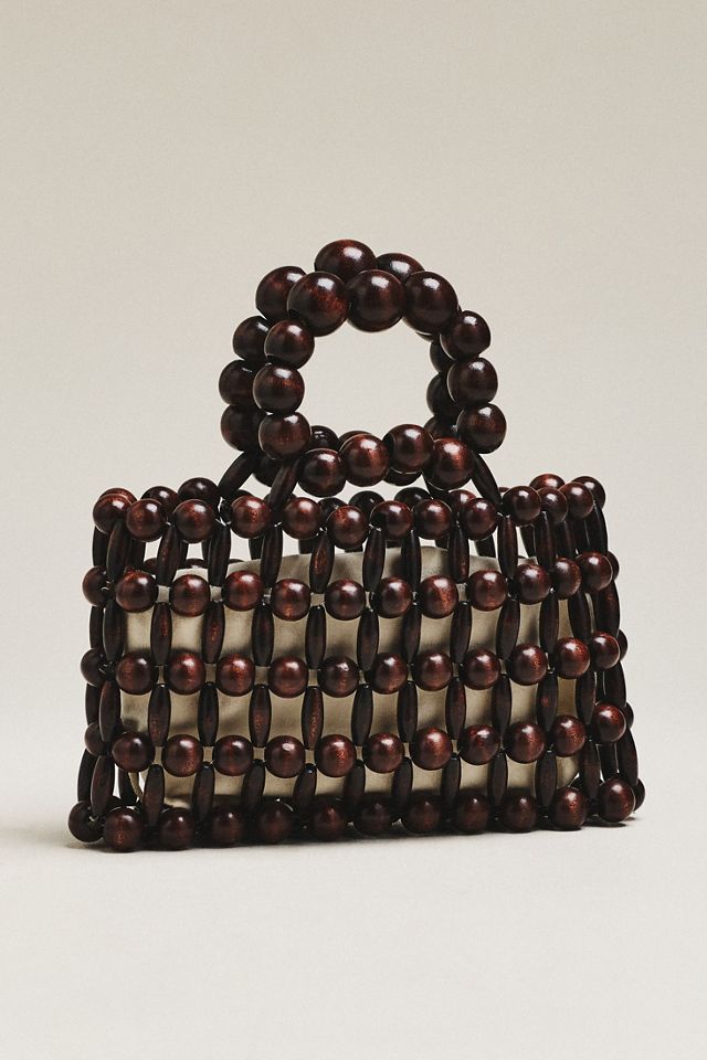 Wood Bead Top-Handle Mini Satchel | Anthropologie
