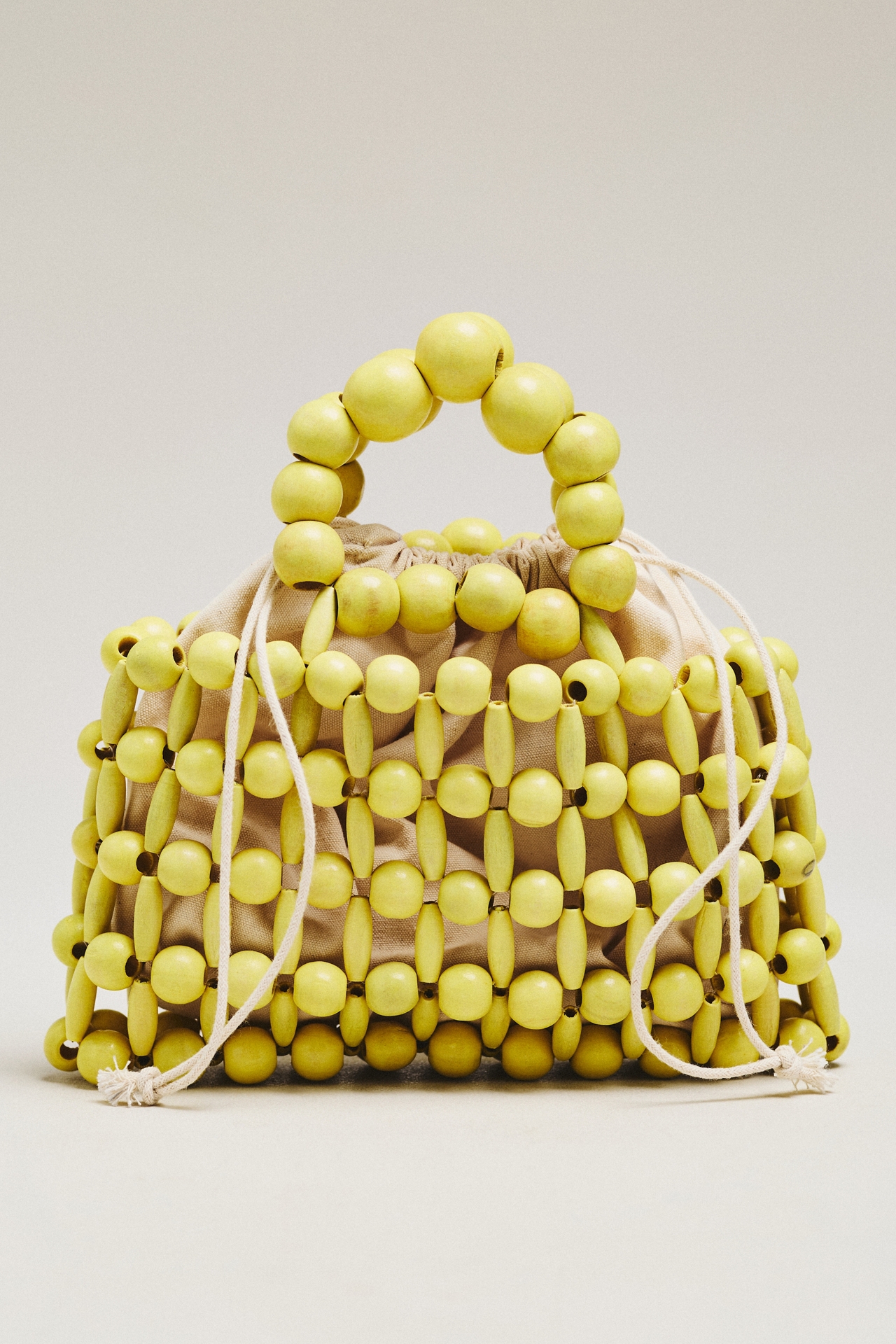 Wood Bead Top-Handle Mini Satchel