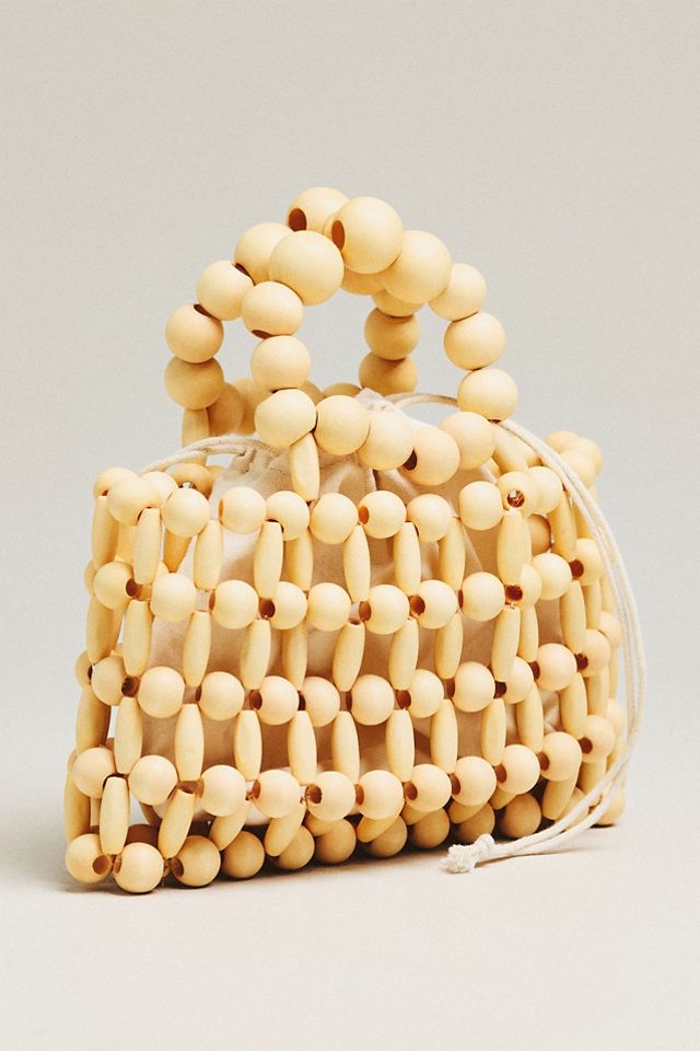 Wood Bead Top-Handle Mini Satchel #1