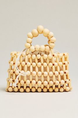 Wood Bead Top-Handle Mini Satchel