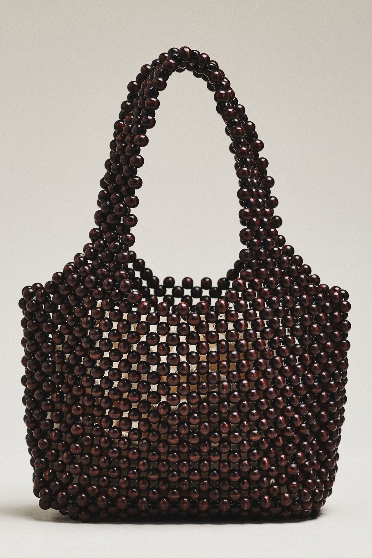 The Sonia Wood Bead Mini Slouchy Tote Bag
