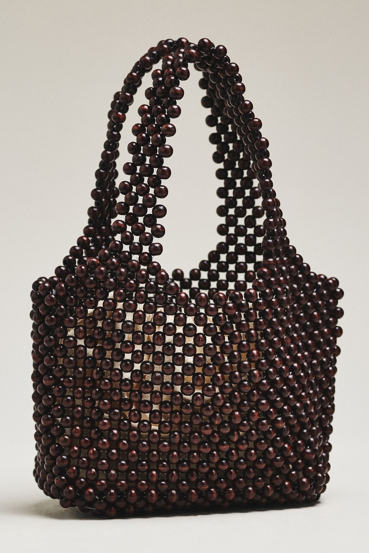 The Sonia Wood Bead Mini Slouchy Tote Bag