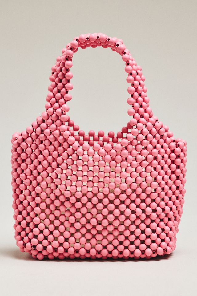 Sonia Wood Bead Mini Slouchy Tote Bag #2