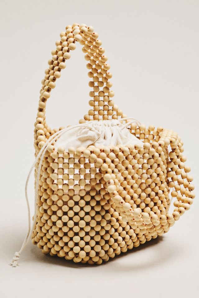Sonia Wood Bead Mini Slouchy Tote Bag #2