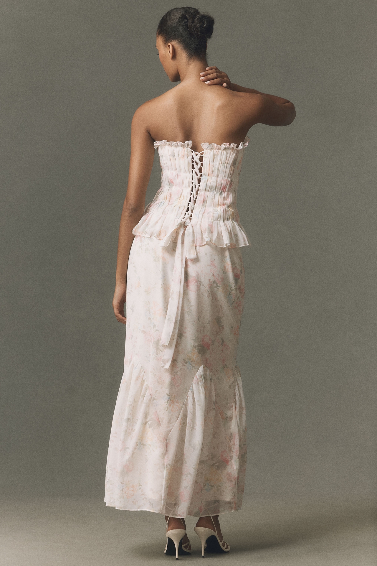 BHLDN Chiffon Corset and Maxi Skirt Set