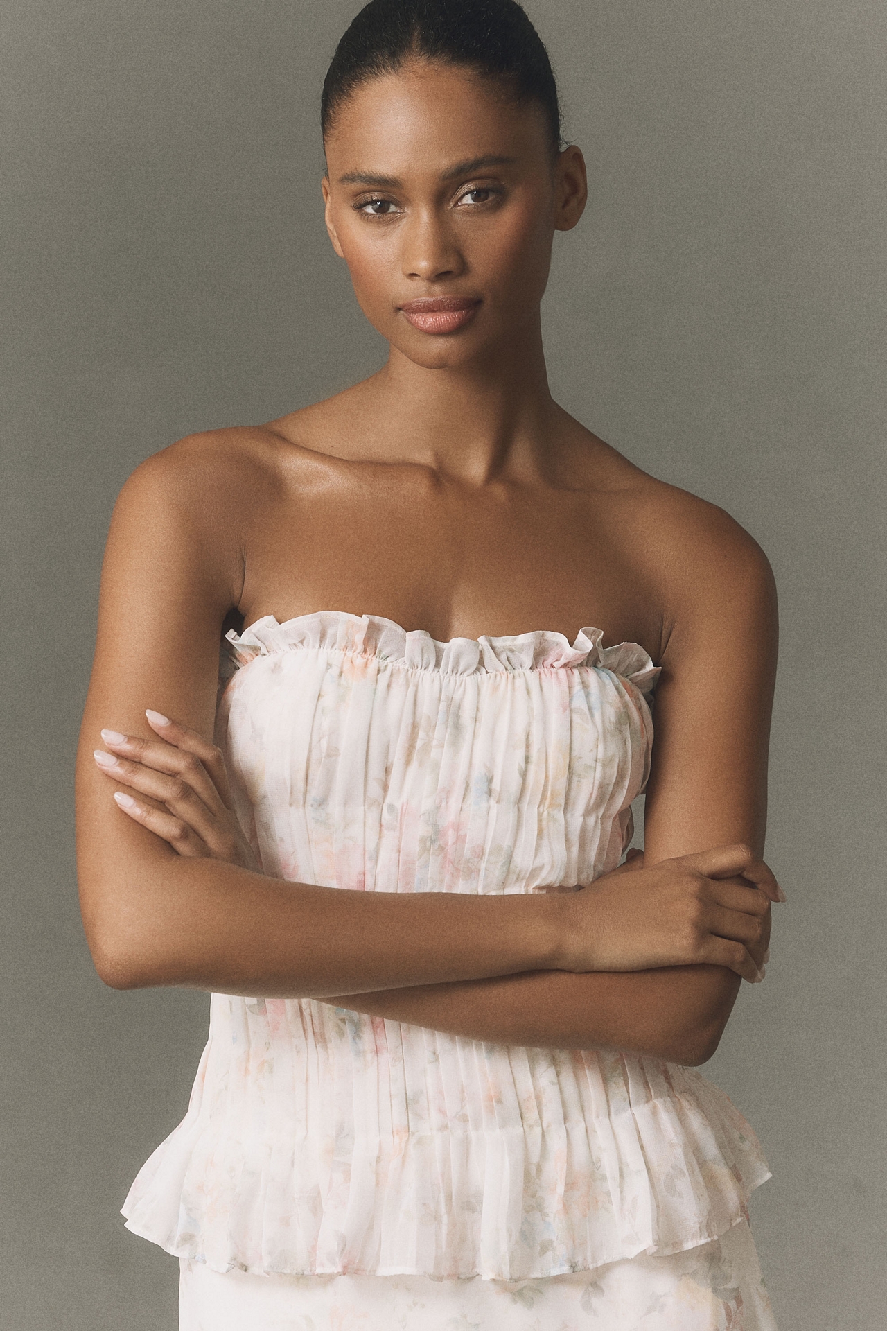 BHLDN Chiffon Corset and Maxi Skirt Set