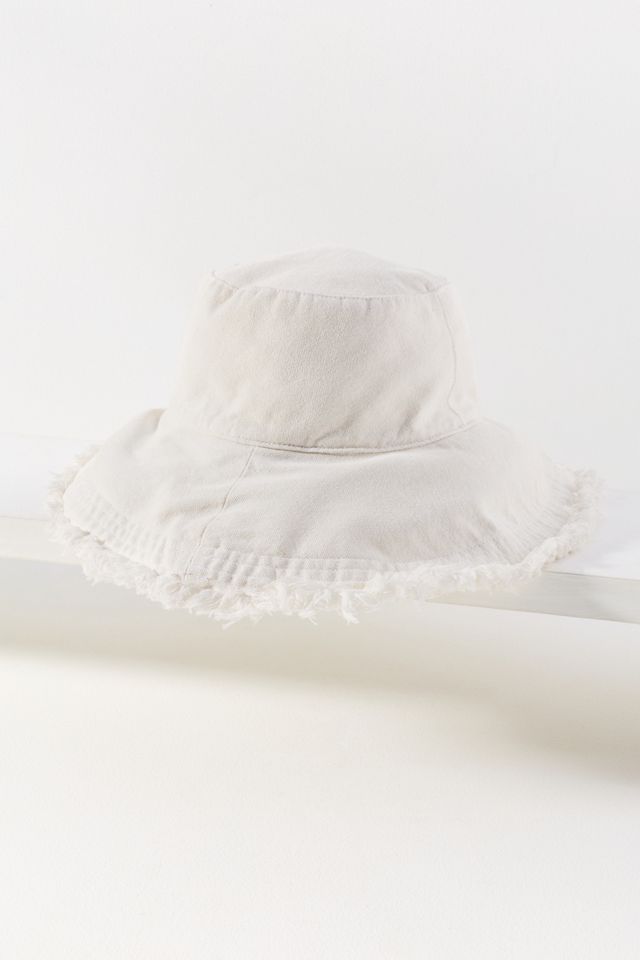 Anthropologie Frayed Rim Hat. Anthropologie Marle Ivory Cream Frayed Bucket | Mercari main image 2
