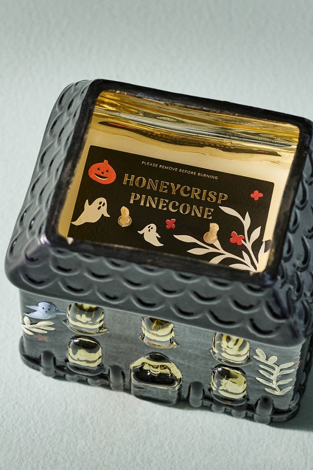 Haunted House Woody Honeycrisp & Pinecone Figural Glass Candle #4