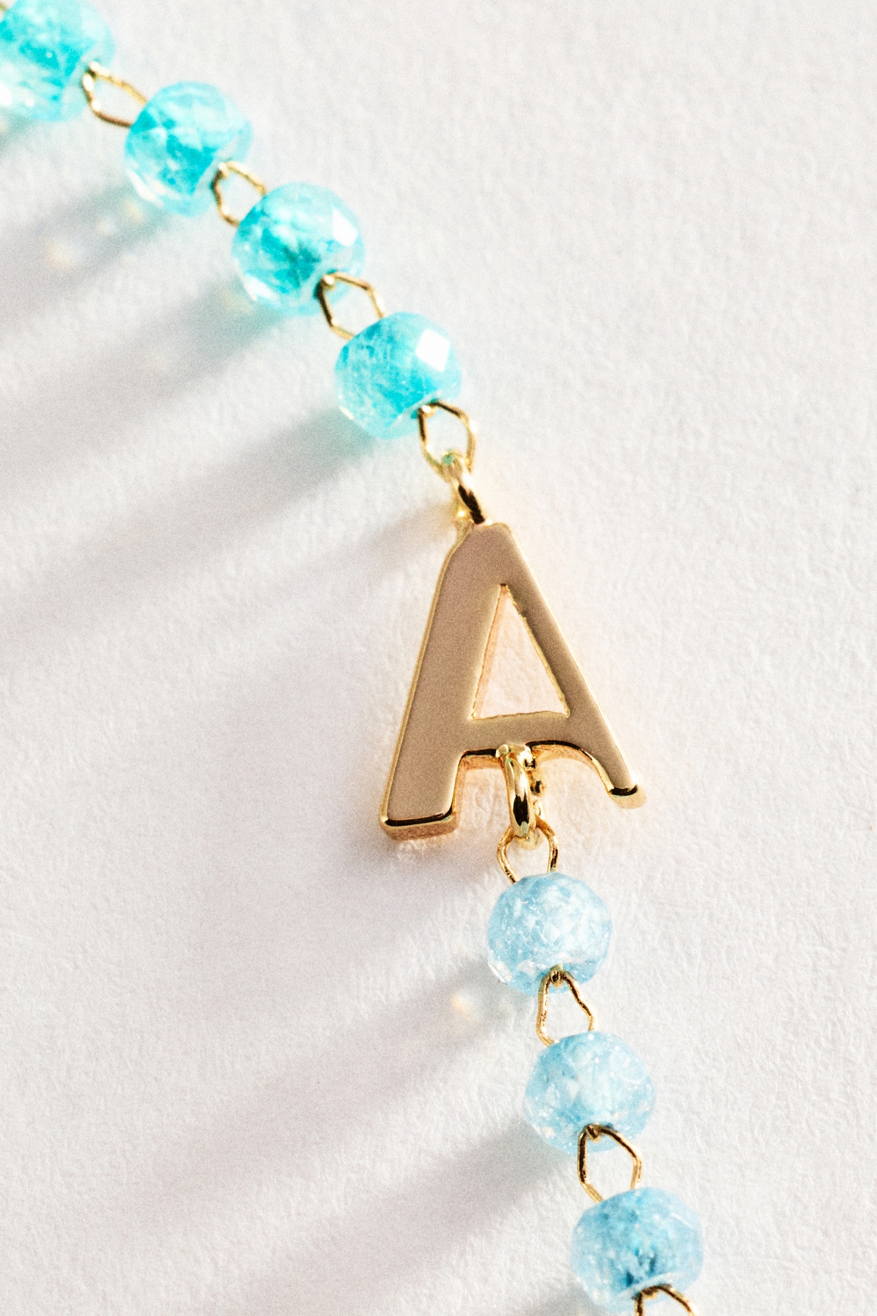 Multi-Color Beaded Initial Necklace