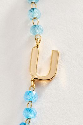 Multi-Color Beaded Initial Necklace
