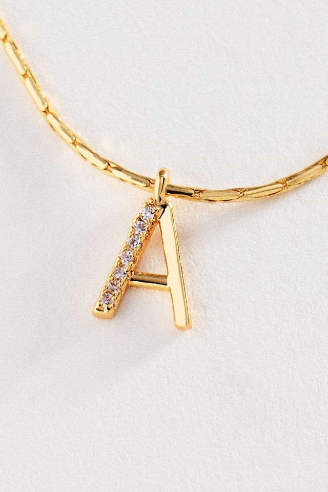 By Anthropologie Initial Charm Snake Chain Necklace #2