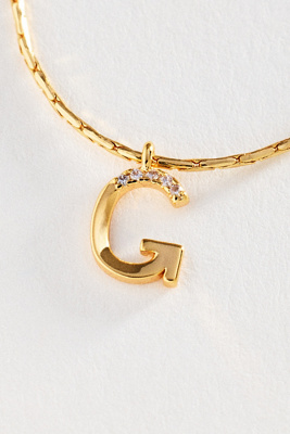 Initial Charm Snake Chain Necklace