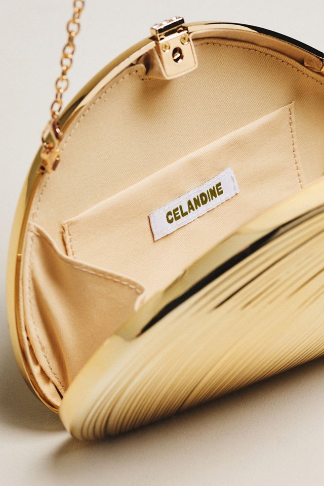 Celandine Metallic Seashell Clutch #2