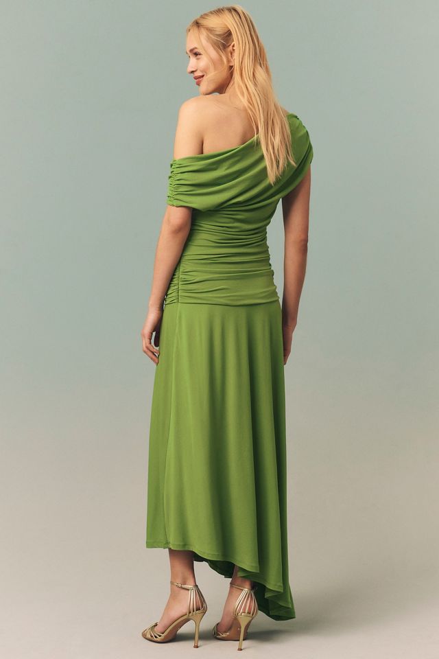 green white midi dress Green and White Poplin Midi Dress Large (Sizes 10-12) main image 1