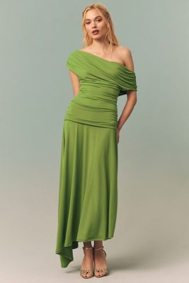 green emerald velvet dress Ever-Pretty Spaghetti Strap Satin A-Line Midi Summer Formal Wedding Guest Dress main image 1