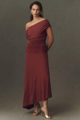 BHLDN Tara One-Shoulder Maxi Dress