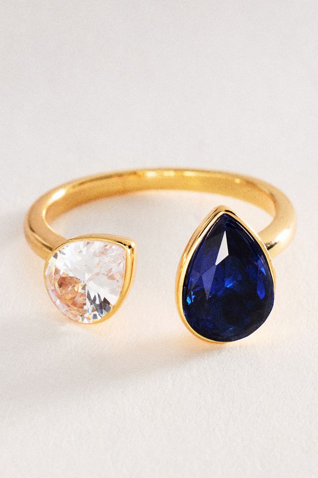 Asymmetric Crystal Cocktail Ring #1