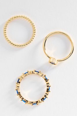Crystal Stacking Rings, Set of 3