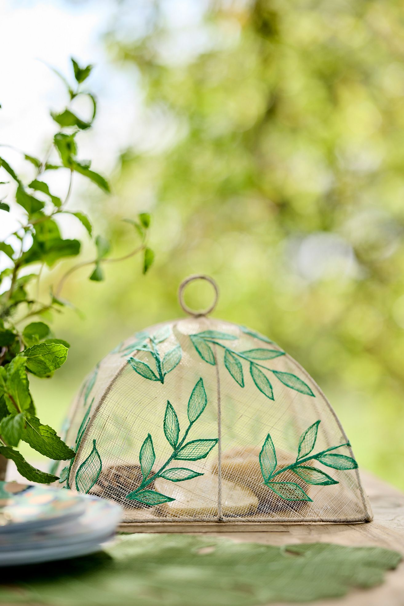 Woven Leaves Food Cover - Multi, One Size
