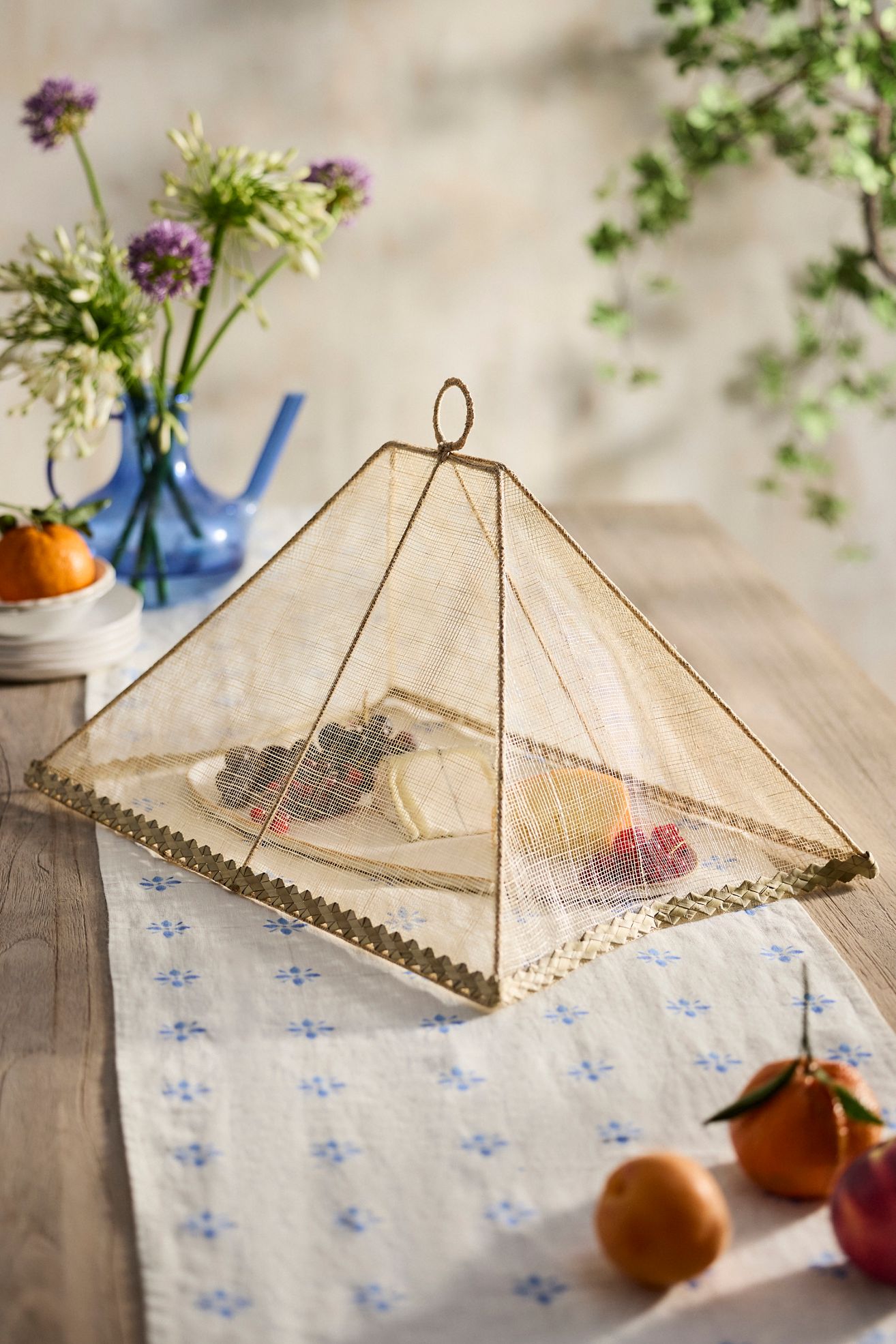 Folding Woven Food Cover - Multi, Woven