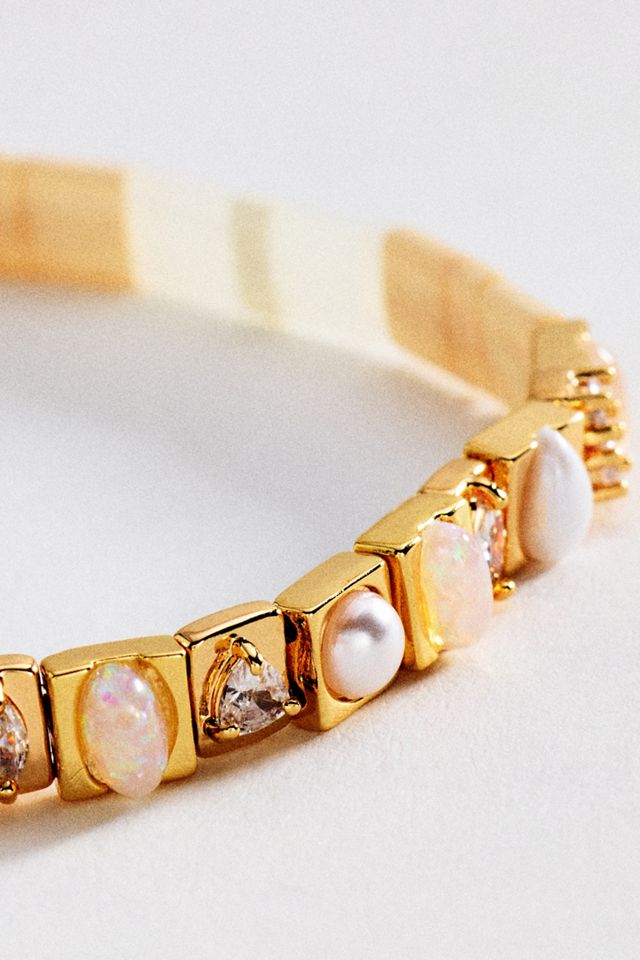 Colorful Beaded Chicklet Stretch Bracelet #1