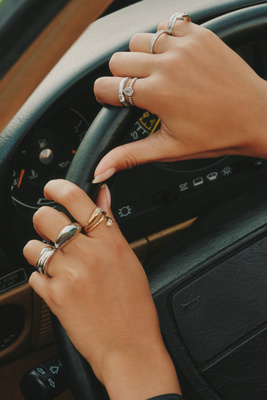 Coiled Crystal Cocktail Ring