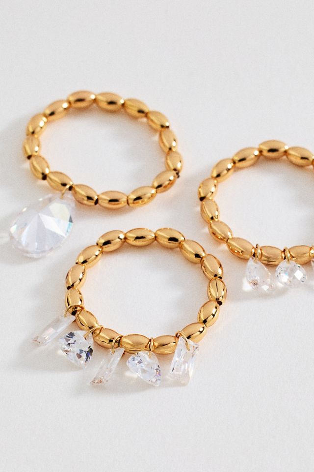 Crystal Stretch Rings, Set of 3 #2