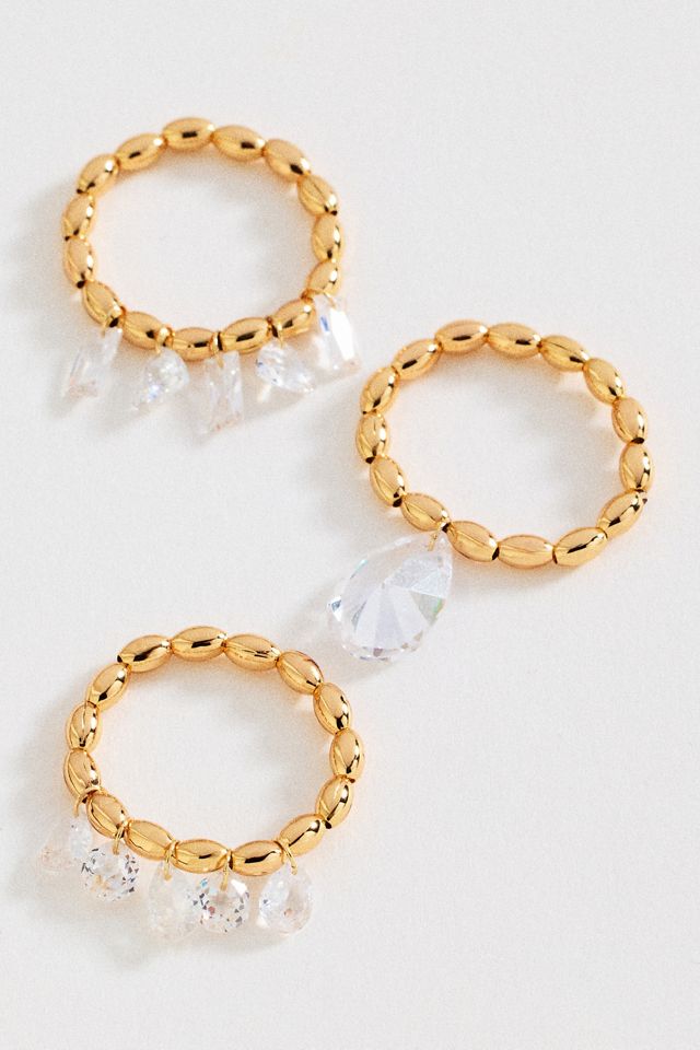 Crystal Stretch Rings, Set of 3 #1