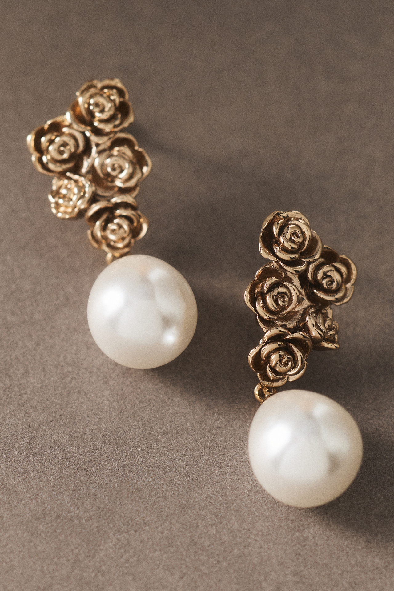 Olive & Piper Alessandra Rosette Pearl Drop Earrings