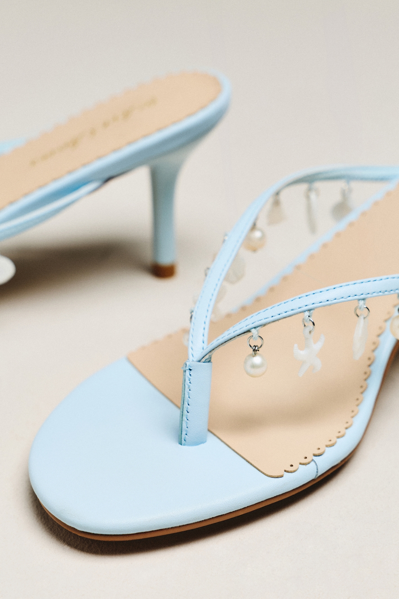 For Love & Lemons Sailor Charm Heeled Flip-Flop Sandals