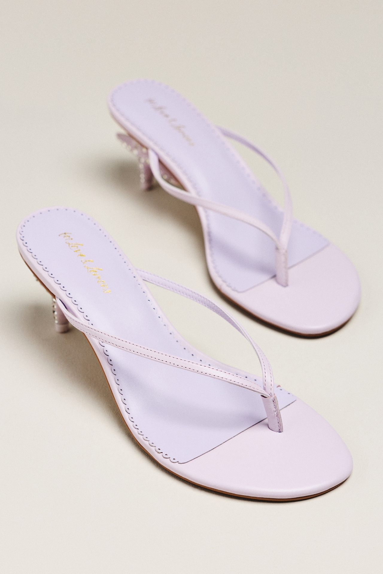 For Love & Lemons Soleil Strafish Heeled Flip-Flop Sandals