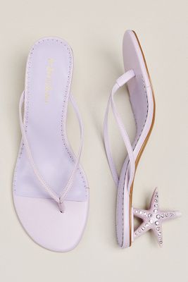 For Love & Lemons Soleil Strafish Heeled Flip-Flop Sandals